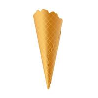 Detailed image showing a crisp empty waffle cone ideal for ice cream desserts or snacks graphic representation on clean white background. vector