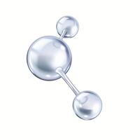 Molecule structure of collagen realistic illustration. Spheres of various sizes create chemical bonds 3d object on white background vector