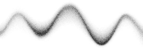 Grain wavy gradient texture. Black stippled flowing grit background. Grunge noise dot work wallpaper for banner, poster, brochure. Undulate sand dune backdrop with speckles, particles, granules vector