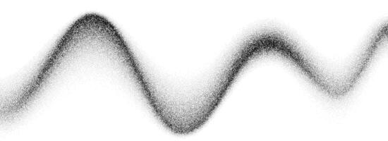 Grain wavy gradient texture. Black stippled flowing grit background. Grunge noise dot work wallpaper for banner, poster, brochure. Undulate sand backdrop with speckles, particles, granules vector