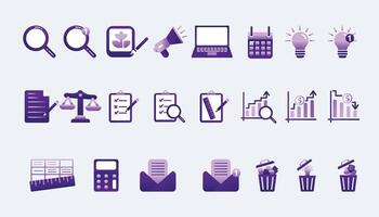 Work Process icon set template vector