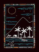 Illustration in a simple and uncluttered style of a coastal landscape. vector