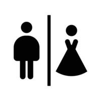 Man and Woman Silhouette Minimalist Male and Female Icon vector
