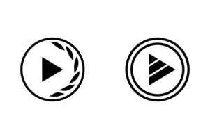 Play Button Icon Flat and Media Player Symbol for Apps and Websites vector