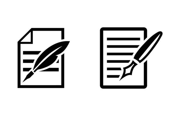 Pen Signing Contract Icon Minimalist Line Art for Business and Legal Documents