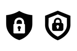 Security Shield Lock Virus Protection Line Art Icon for Apps and Websites vector