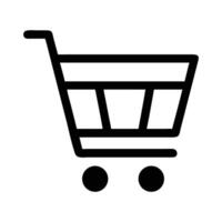 Shopping Cart Line Art Icon Minimalist Symbol for Apps, Websites, and E-Commerce vector