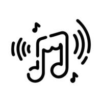 Dynamic Music Notes Icon Musical Note with Radiating Sound Waves in Black Design vector