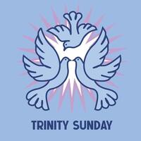 Trinity Sunday Celebration with Three Holy Doves - Religious Symbol of Faith and Unity vector