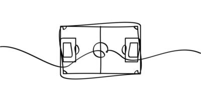 continuous line drawing of soccer field symbol. abstract line art illustration vector