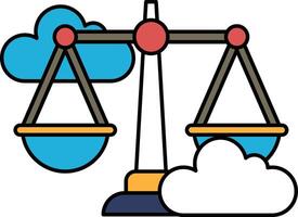 A scale with a cloud in the background vector