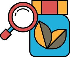 A jar with a magnifying glass on it vector