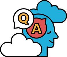 A blue head with a red A on it vector