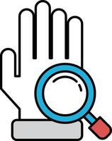 A hand with a magnifying glass on it vector