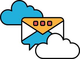 A cloud with an envelope on top of it vector