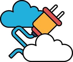 A plug is shown with a cloud in the background vector