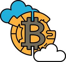 A cartoon drawing of a B with a cloud in the background vector