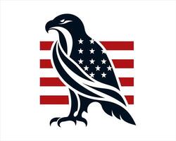 American eagle with american flag vector