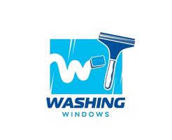 Window cleaning service icon with a squeegee vector