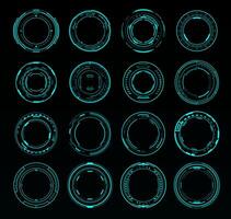 Dial HUD interface. Sound volume round knob set vector