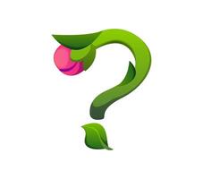 Honey font, flower bud punctuation question mark vector