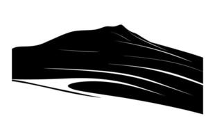 Sand Dune Black Silhouette isolated on white background vector