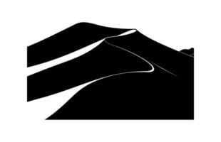 Sand Dune Black Silhouette isolated on a white background vector