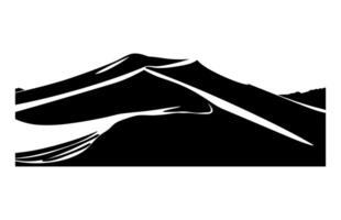 Sand Dune Black Clipart isolated on a white background vector