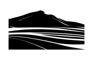 Sand Dune Silhouette Clipart isolated on a white background vector