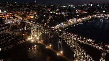 Above view of Luis I Bridge at Porto Porto District in Portugal. Dom Luis I Bridge Metropole. video