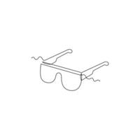 one line art Safety Glasses tool illustration. line art, one continuous line, simple, hand drawn and sketch style. for icons, symbols, signs or logos vector