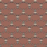 Mayan tribal motif, repeating fabric print, ancient hues vector