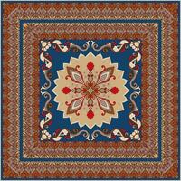 Geometric rug design, abstract scarf print for textile patterns, Oriental rug. vector