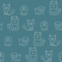 Outline Dog Seamless Pattern Background for Print Fabric Surface Fashion Wrapping vector