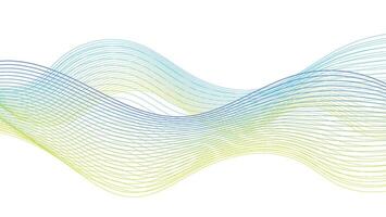 Abstract Wavy Line Background in Blue and Green Gradient vector