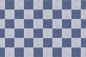 Crafted hand drawn brush lines abstract stitching check pattern, Japanese traditional embroidery, weaving textured background in white and blue, simple and humble graphic for textile, carpet vector