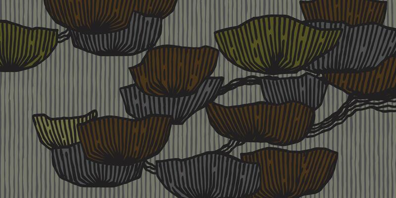 Hand drawn brush lines pine tree background, Japanese, ethnic wood carving, block print texture surface graphic for textile, carpet, decoration