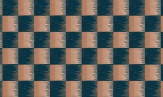 Hand drawn ikat brush line abstract check pattern, Japanese and ethnic, tribal wood carving, weaving textured surface background, simple squares graphic for textile, carpet vector