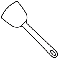 A black and white outline of a spatula png