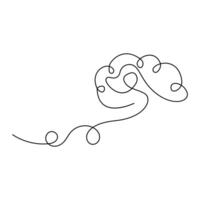 With one uninterrupted line, human brain single-line art captures the beauty of human thoughts and ideas vector