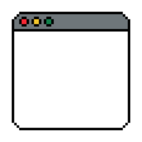 computer window. Pixel art Web browser window. Pixelated style png