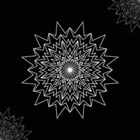 Abstract Geometric Snowflake Design in Black and White vector