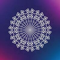Intricate white mandala design on a vibrant gradient background vector