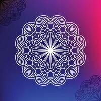 Beautiful White Mandala Art with Gradient Background vector