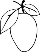 Mango line art silhouette illustration on white background vector