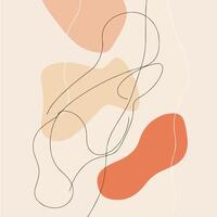 Abstract lines and shapes on beige background vector