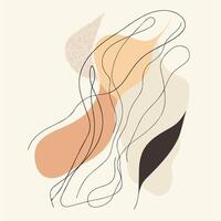 Abstract shapes and black lines background vector