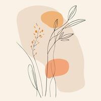 an abstract illustration of plants and leaves vector