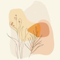 Drawing of plants and flowers on a white background vector