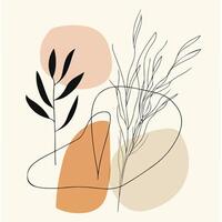 Abstract illustration background of plants and leaves vector